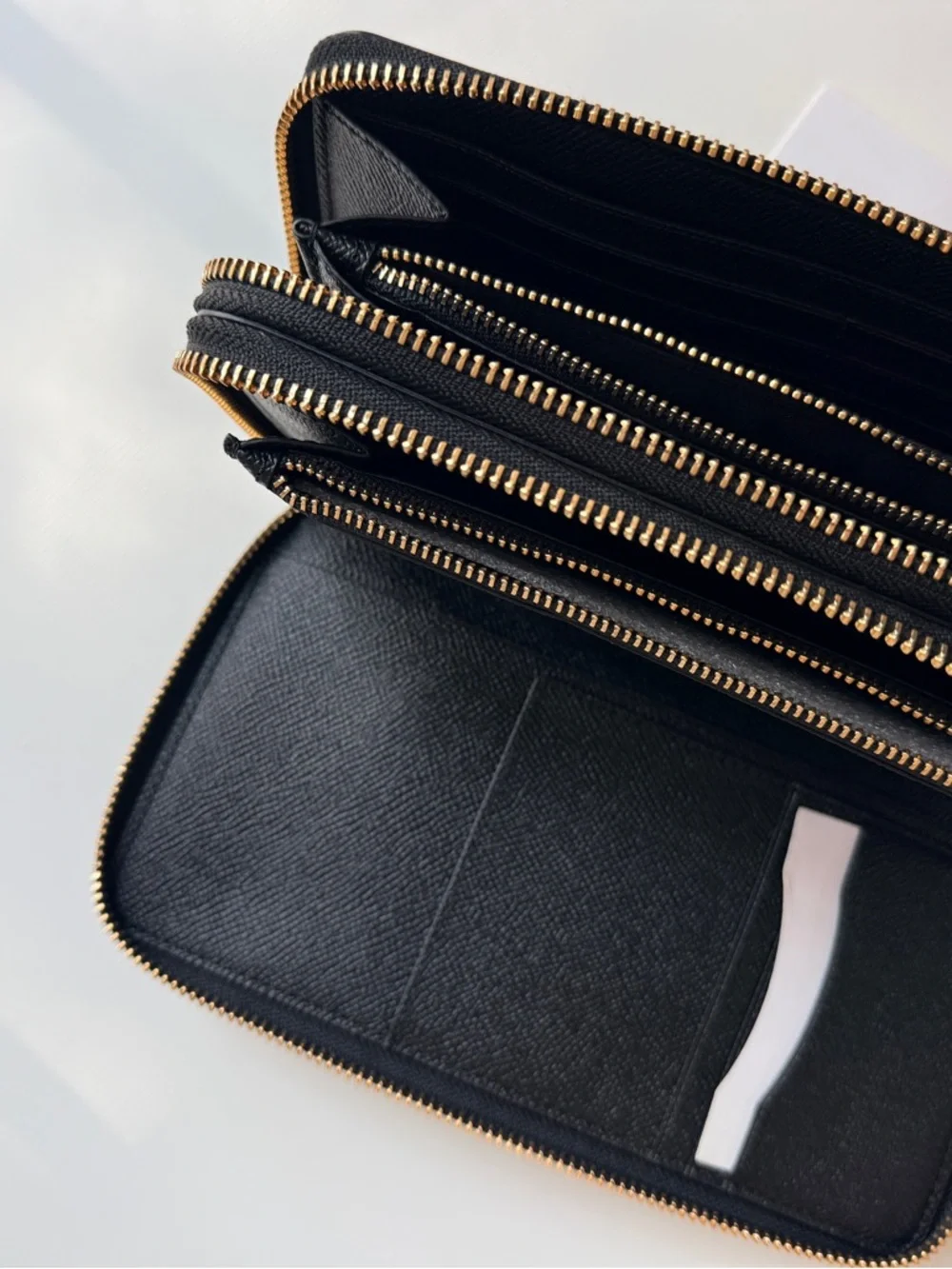 Coach Black Leather Double Zip Wristlet Wallet New With Tags Gold Hardware - Picture 10 of 10